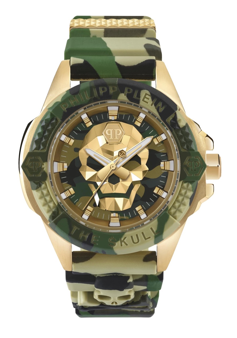 Philipp Plein Orecchini Donna 3D Skull – Acciaio Inox Oro Con Cristalli Preciosa